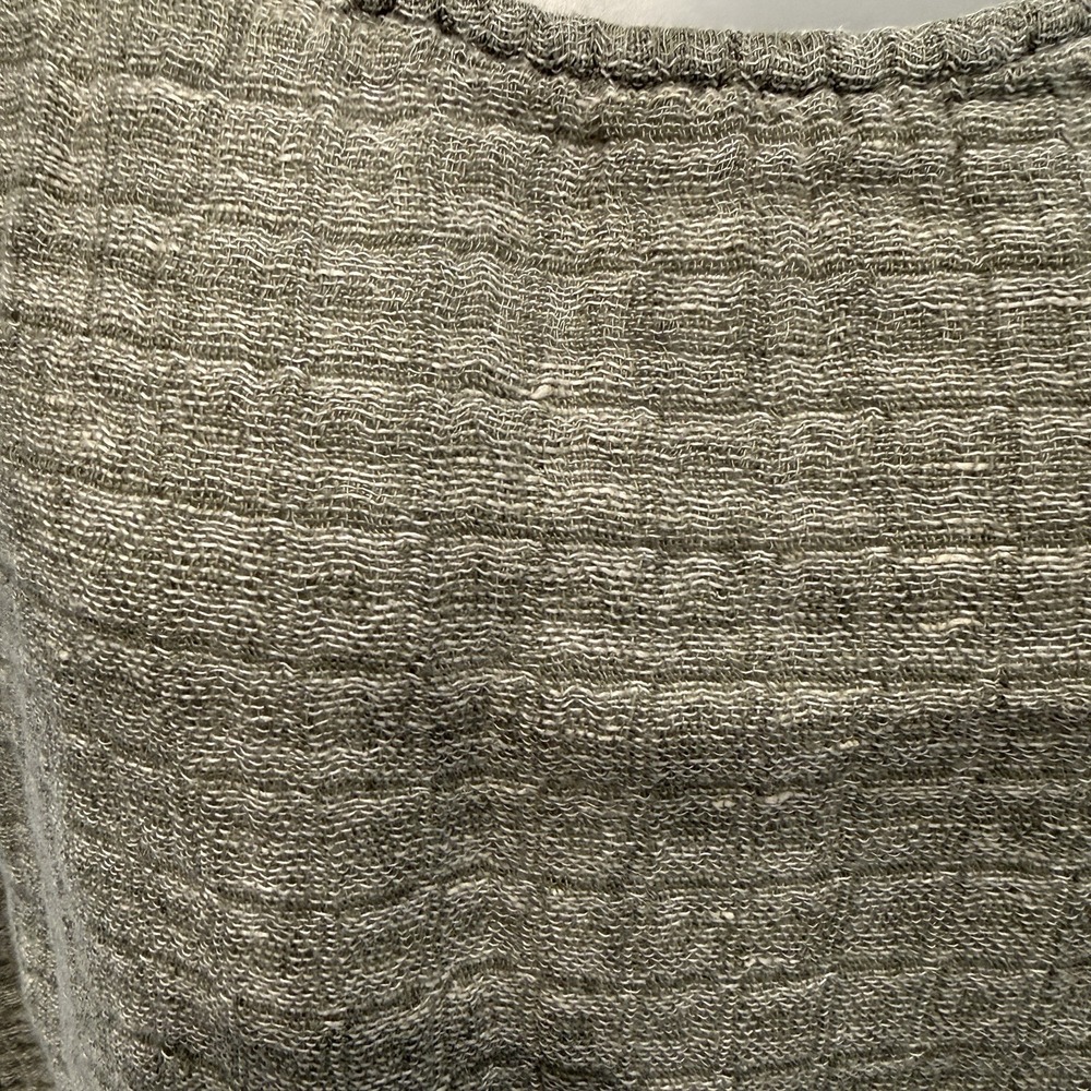 FLAX Green Crinkle Gauze Sleeveless Top Women's Large Lagenlook Casual Linen - Picture 3 of 9